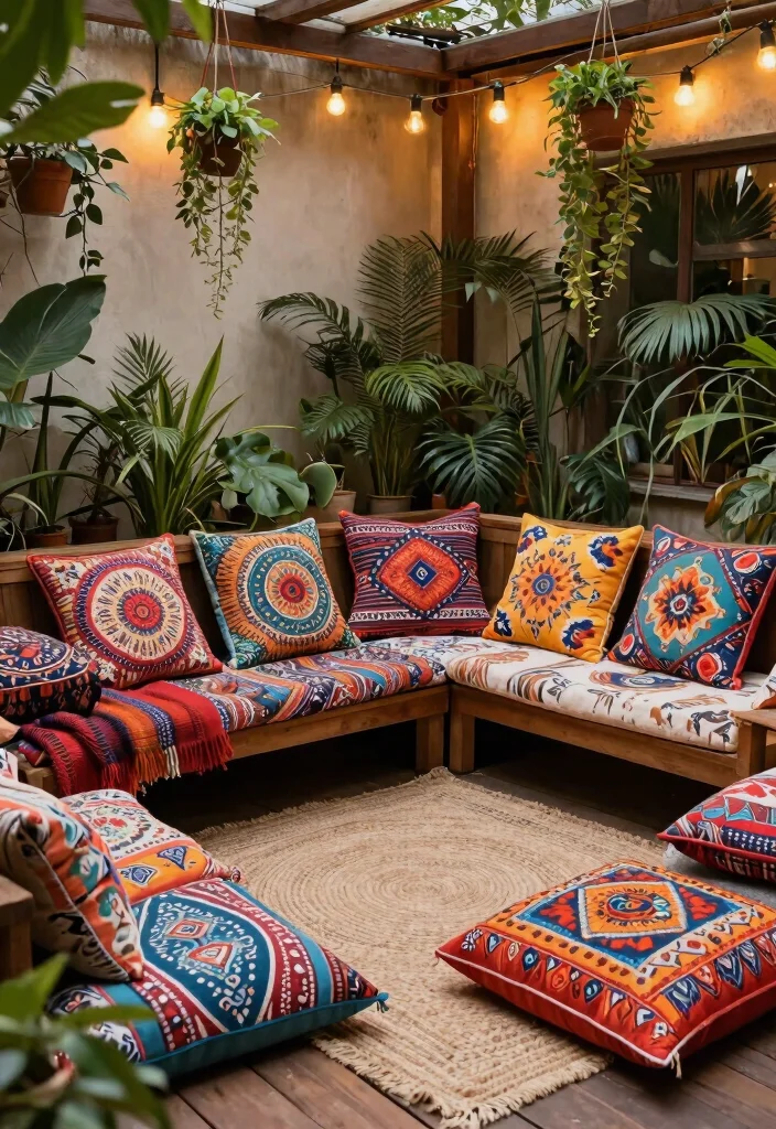 11 Best Outdoor Cushion Cover Ideas Easy Upgrade 3. Cozy Bohemian Flair 0