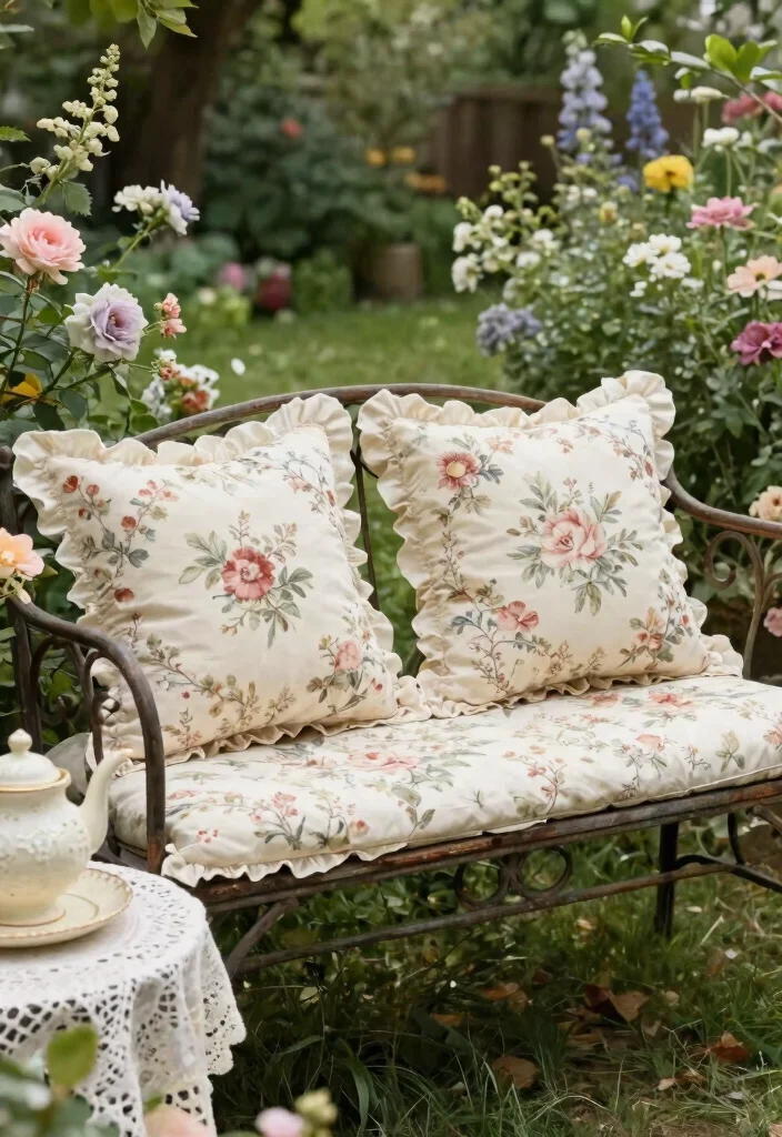 11 Best Outdoor Cushion Cover Ideas Easy Upgrade 7. Vintage Floral Patterns for Romance 0