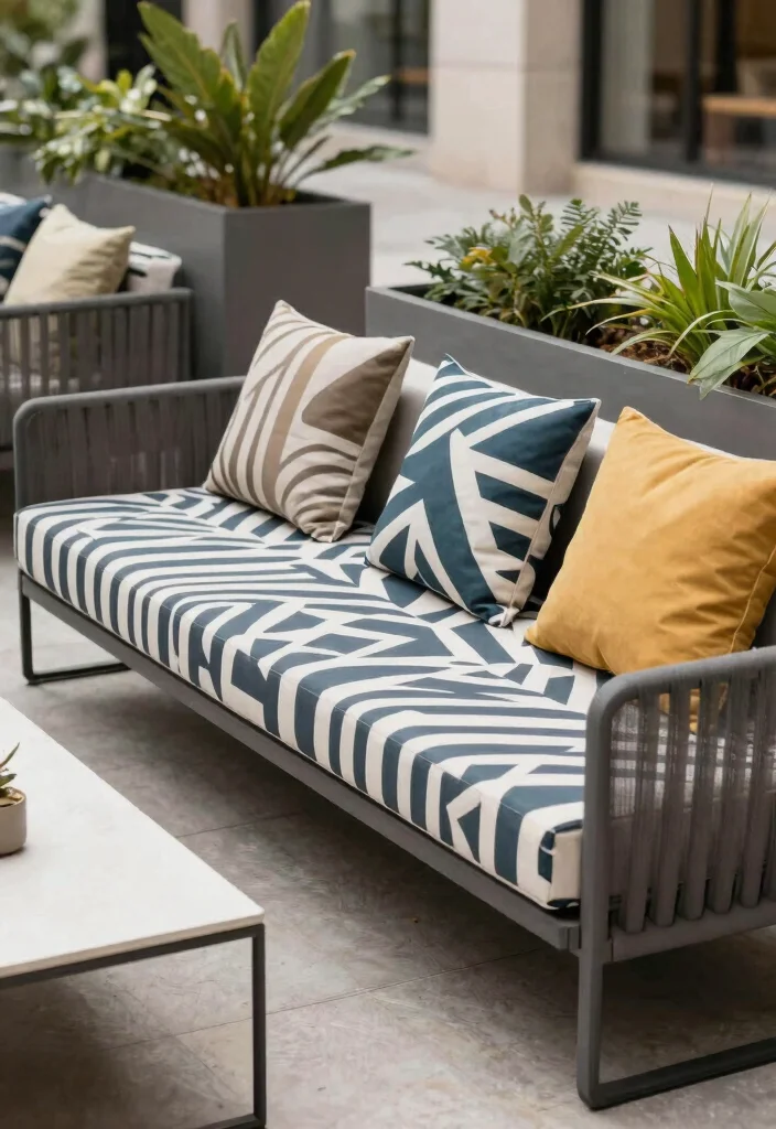 11 Best Outdoor Cushion Cover Ideas Easy Upgrade 8. Geometric Patterns for a Modern Twist 0