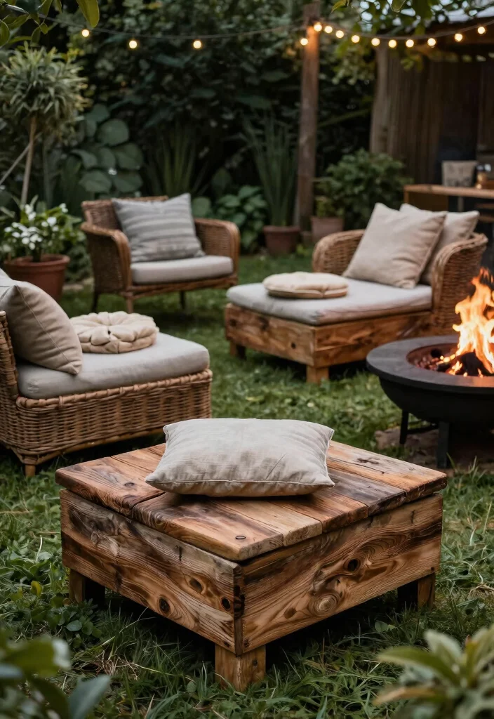 11 Chic Outdoor Ottoman Ideas Rest Your Feet 3. Rustic Retreat 0