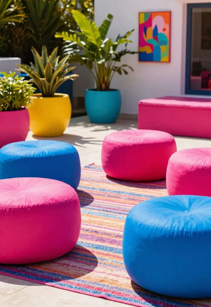 11 Chic Outdoor Ottoman Ideas Rest Your Feet 4. Color Pop 0