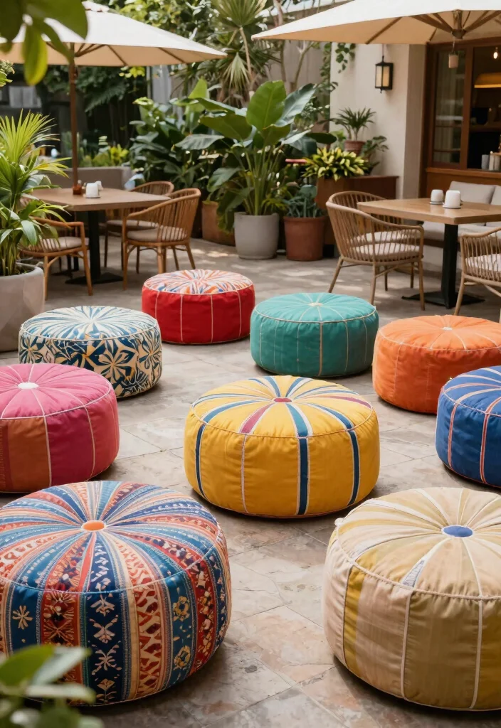 11 Chic Outdoor Ottoman Ideas Rest Your Feet 8. Outdoor Pouf Party 0