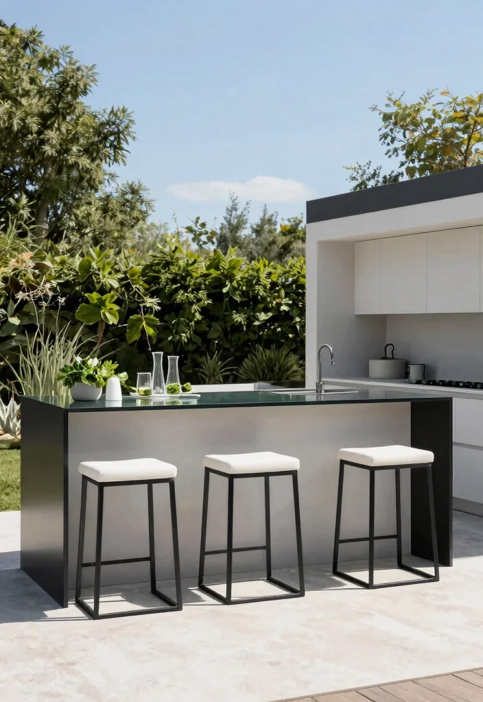 11 Chic Patio Bar Stool Inspiration for Outdoor Kitchens 1. Modern Minimalist Marvels 0