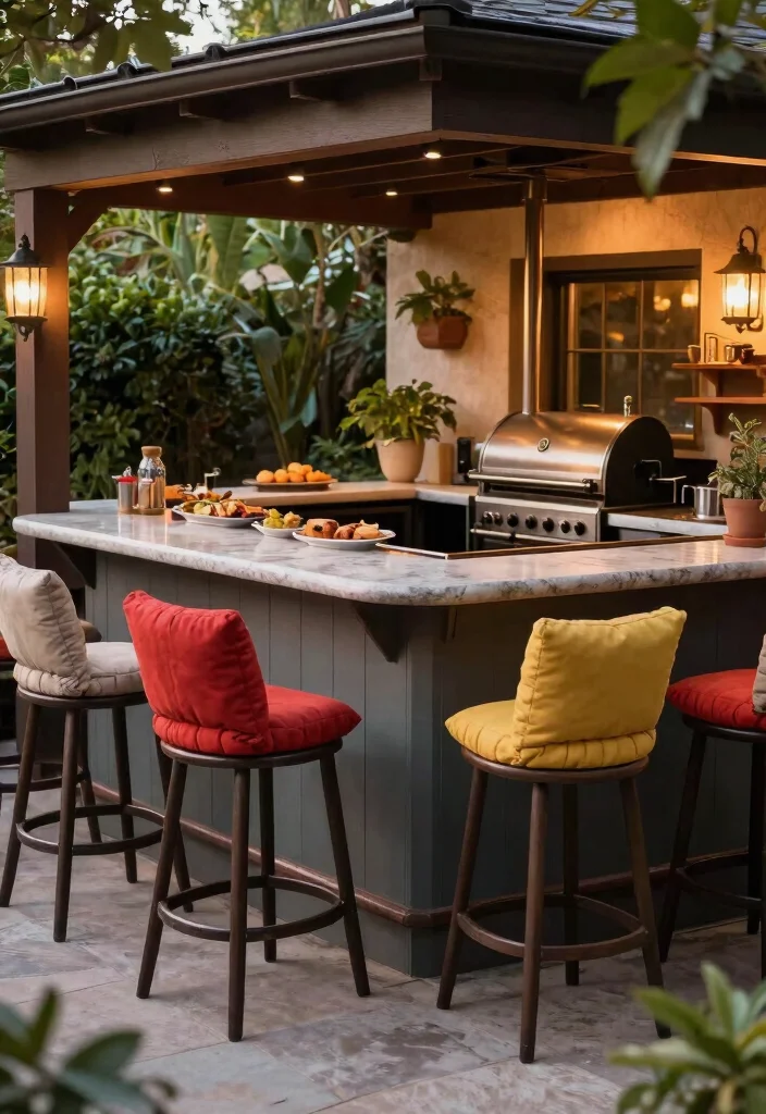 11 Chic Patio Bar Stool Inspiration for Outdoor Kitchens 9. Comfortable Bar Stools with Cushions 0
