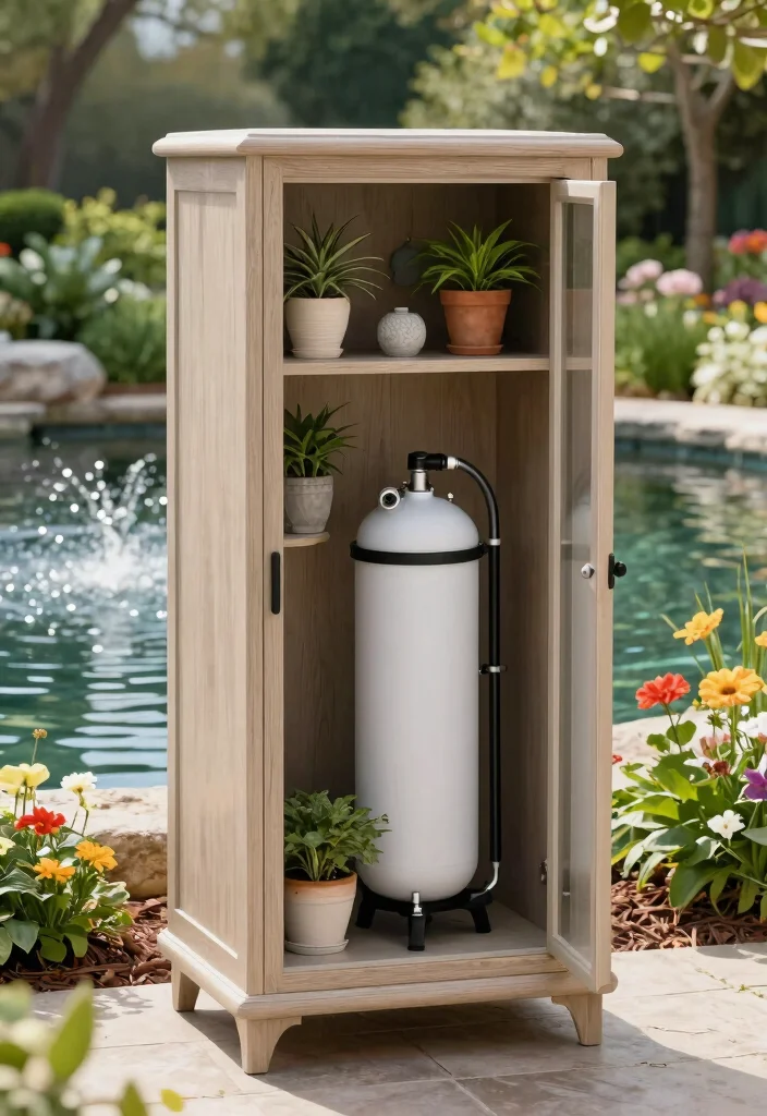 11 Clever Pond Filter Cover Ideas to Hide Equipment 10. Design a Custom Cabinet 0