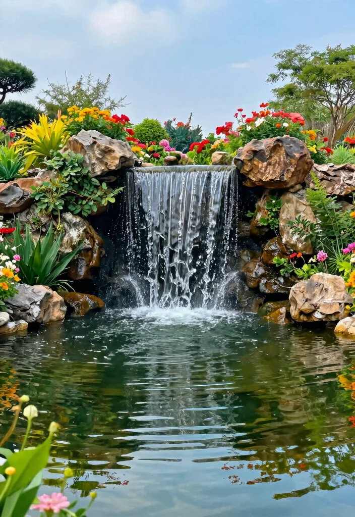 11 Clever Pond Filter Cover Ideas to Hide Equipment 7. Incorporate a Water Feature 0