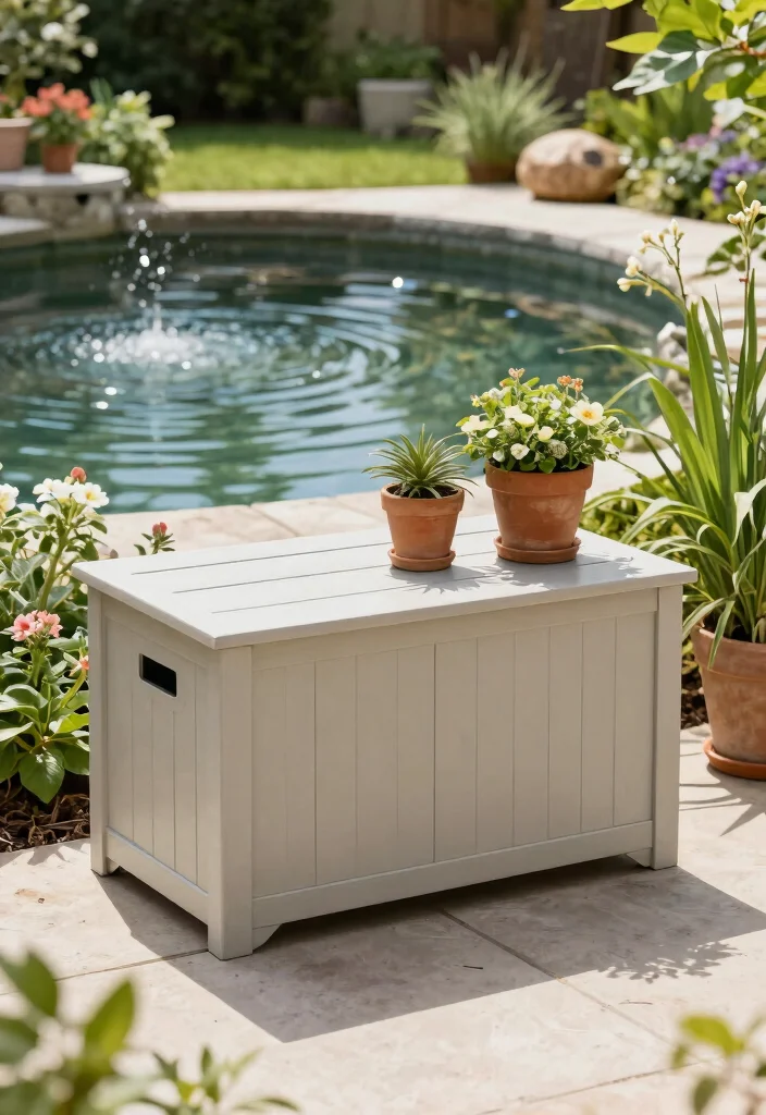 11 Clever Pond Filter Cover Ideas to Hide Equipment 8. Use an Outdoor Storage Box 0