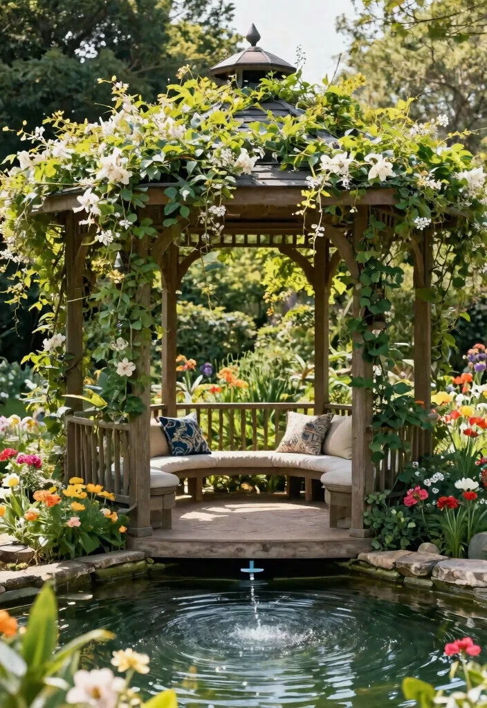 11 Clever Pond Filter Cover Ideas to Hide Equipment 9. Create a Shade Structure 0