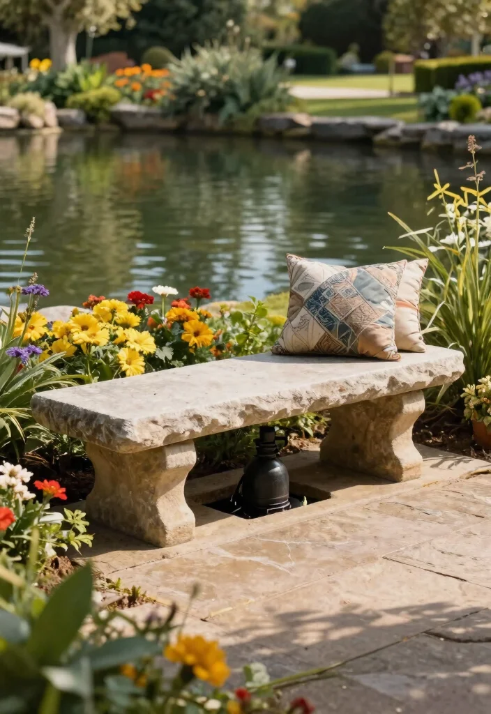 11 Clever Pond Pump Cover Ideas to Blend In 7. Stone Bench Cover 0
