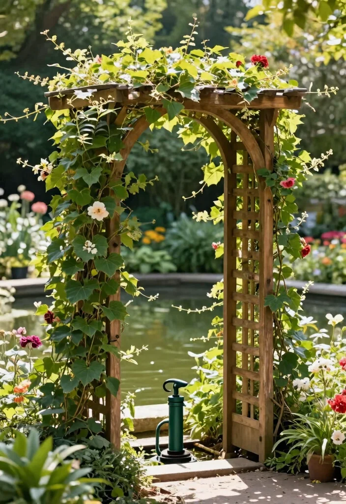11 Clever Pond Pump Cover Ideas to Blend In 8. Trellis Cover 0
