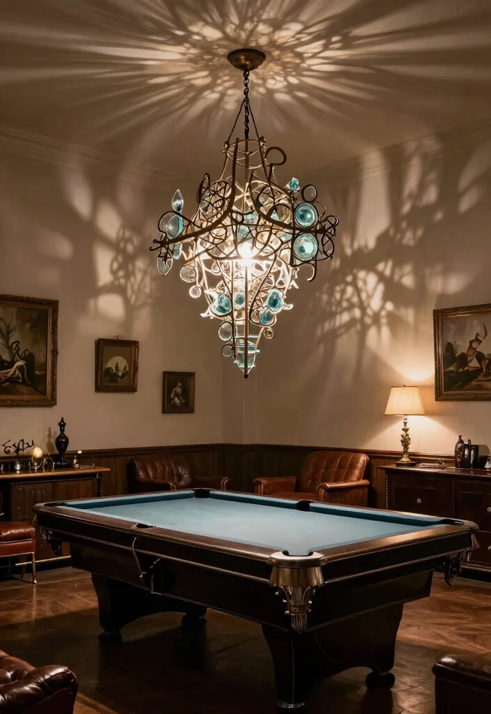 11 Cool DIY Pool Table Light Ideas for the Man Cave 11. Artistic Light Sculptures for Unique Decor 0