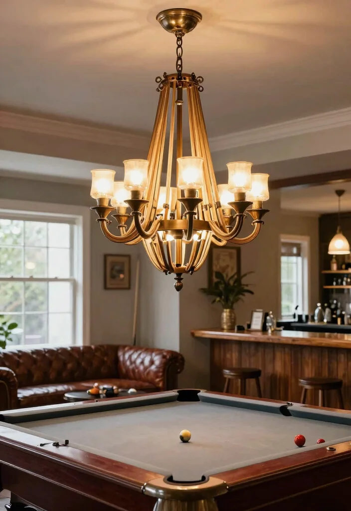 11 Cool DIY Pool Table Light Ideas for the Man Cave 9. DIY Chandelier for a Statement Piece 0