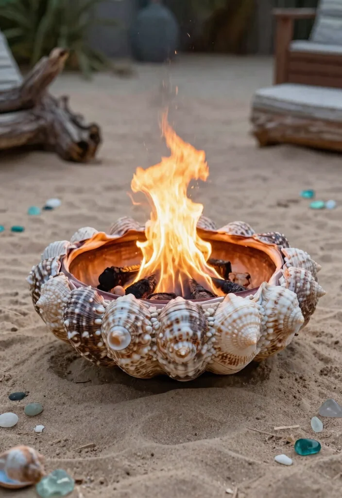 11 Cozy DIY Table Top Fire Bowl Ideas Cheap Easy 10. Shell Fire Bowl 0