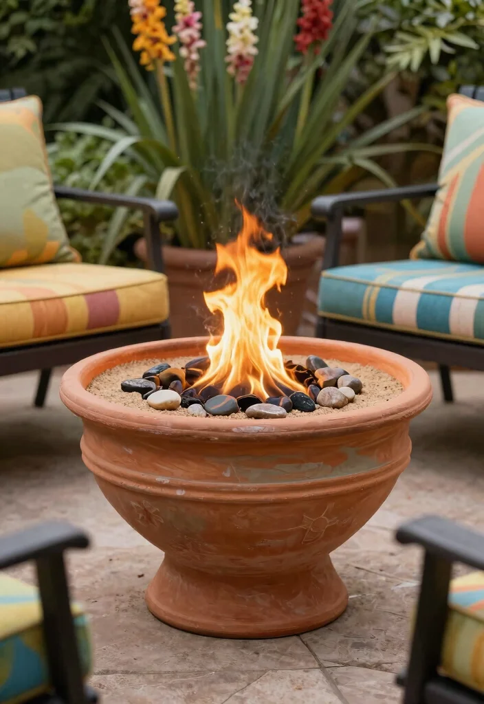 11 Cozy DIY Table Top Fire Bowl Ideas Cheap Easy 2. Terracotta Pot Fire Bowl 0
