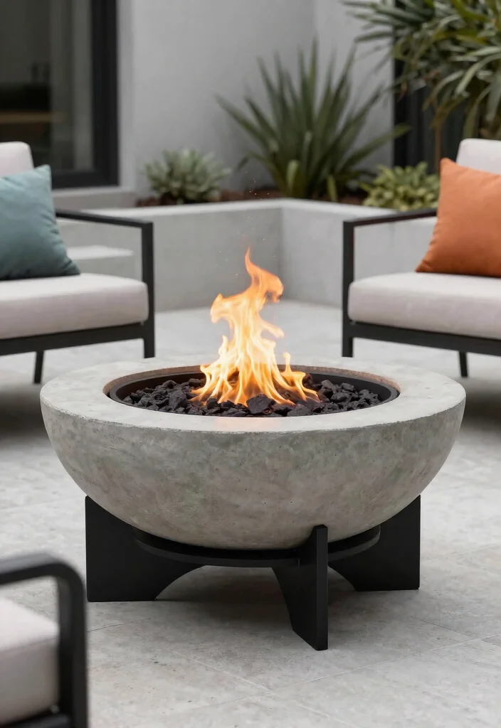 11 Cozy DIY Table Top Fire Bowl Ideas Cheap Easy 3. Concrete Fire Bowl 0