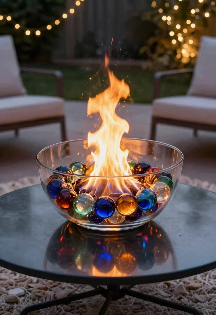 11 Cozy DIY Table Top Fire Bowl Ideas Cheap Easy 5. Glass Bowl Fire Feature 0