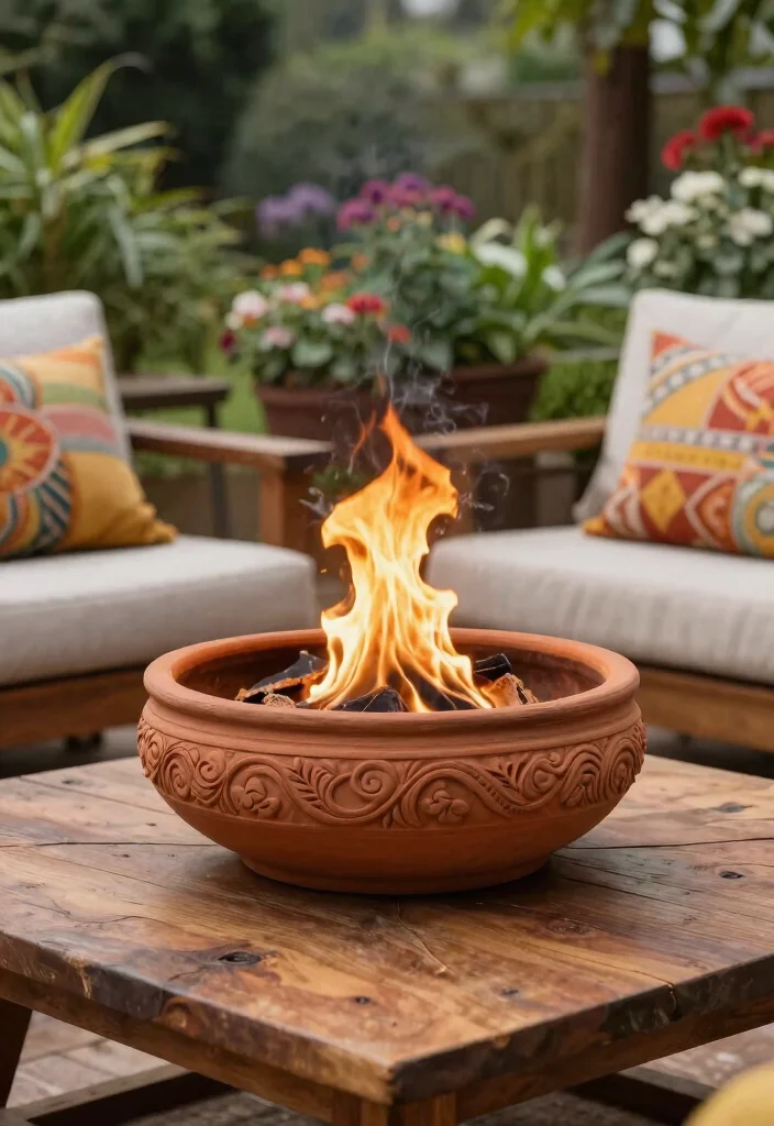 11 Cozy DIY Table Top Fire Bowl Ideas Cheap Easy 7. Clay Fire Bowl 0