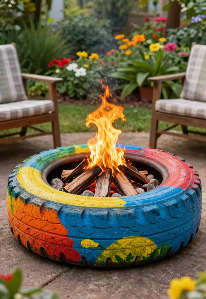 11 Cozy DIY Table Top Fire Bowl Ideas Cheap Easy 9. Upcycled Tire Fire Bowl 0