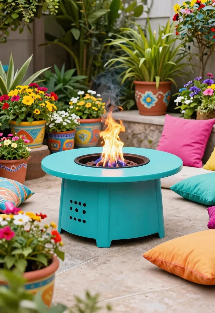 11 Cute Propane Table Top Fire Pit Options for Your Garden Oasis 3. Colorful and Fun 0