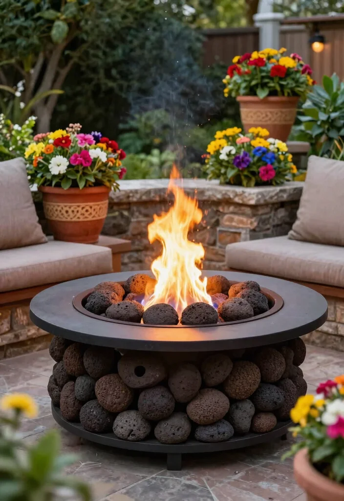 11 Cute Propane Table Top Fire Pit Options for Your Garden Oasis 9. Fire Pits Featuring Lava Rocks 0