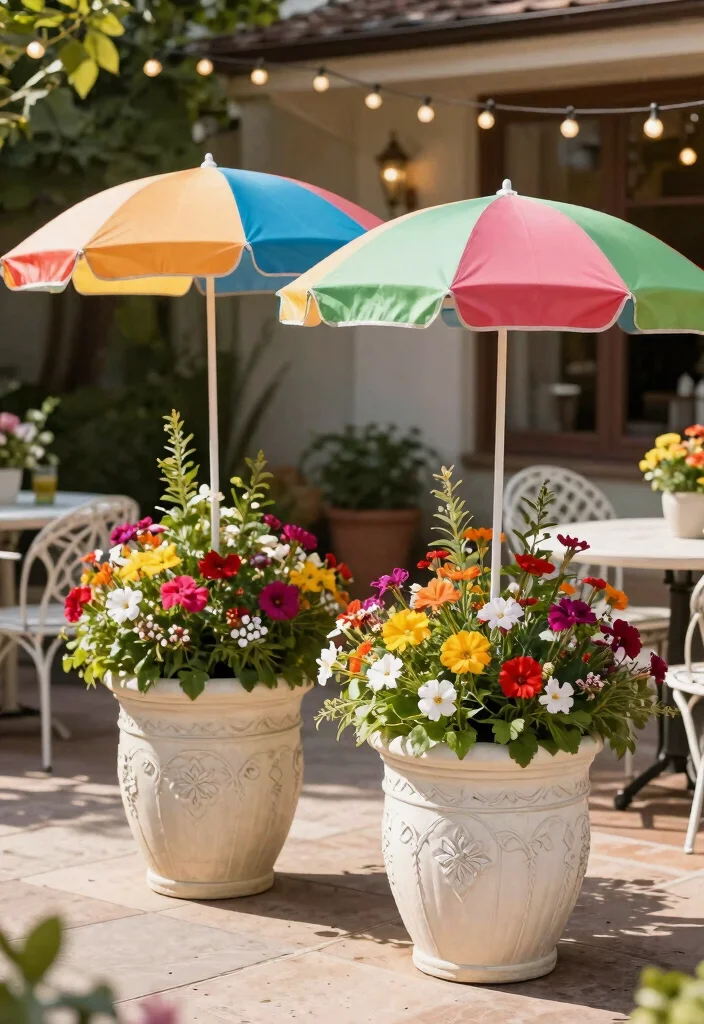 11 Easy Umbrella Base DIY Ideas Save Money 8. Multi Functional Planters 0