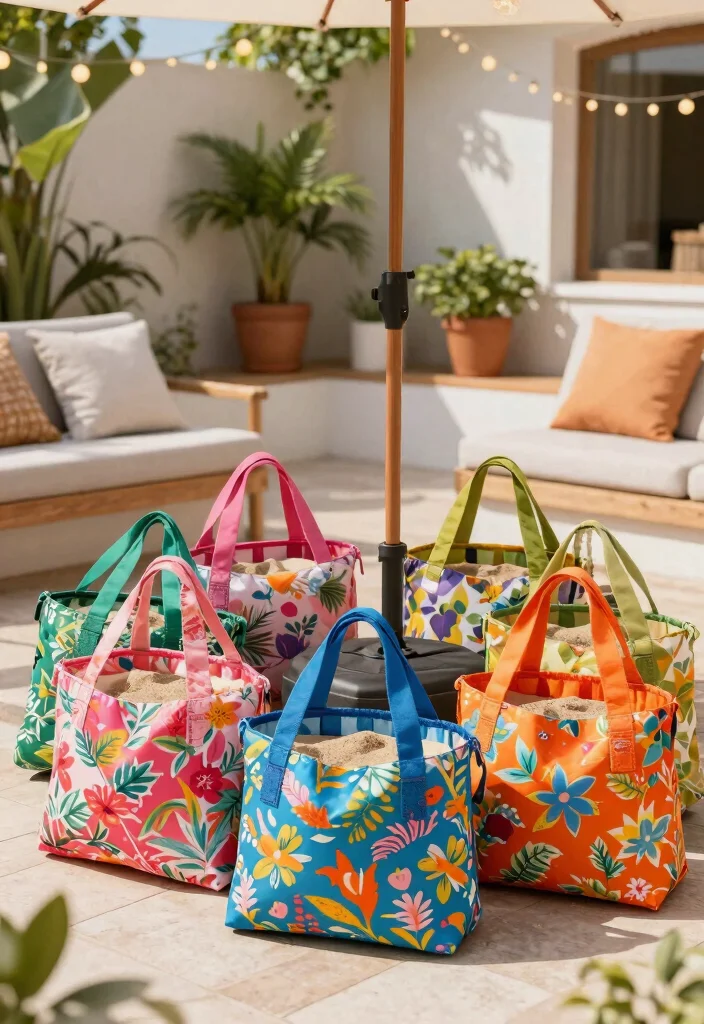 11 Easy Umbrella Base DIY Ideas Save Money 9. Stylish Weighted Bags 0