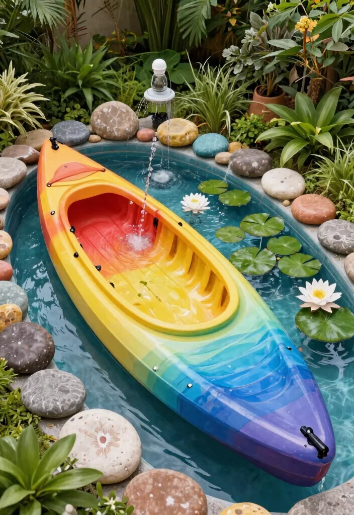 11 Fun Colorful Kayak Storage Ideas Outdoor Displays 9. Kayak Water Feature 0