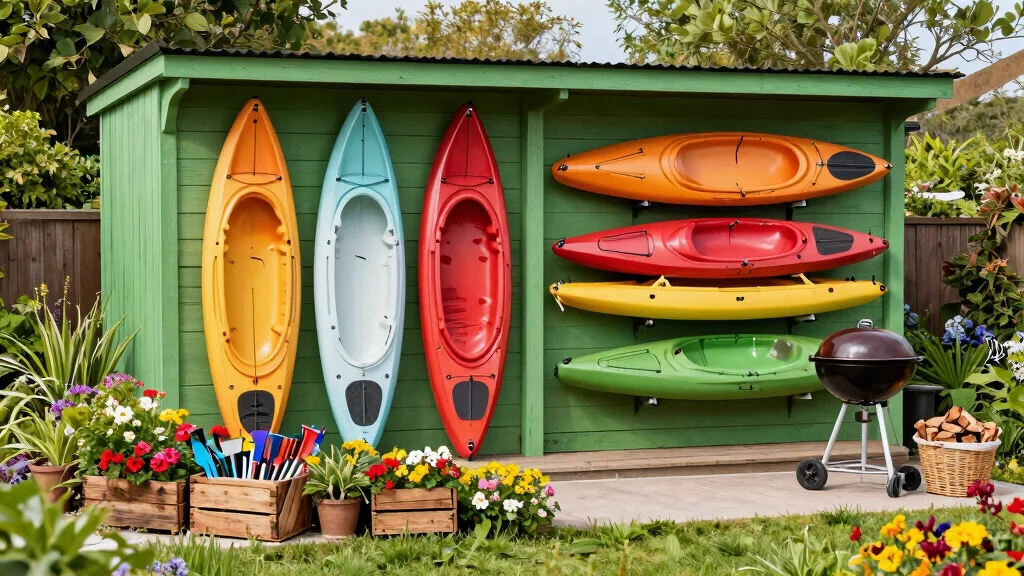 11 Fun Colorful Kayak Storage Ideas [Outdoor Displays]