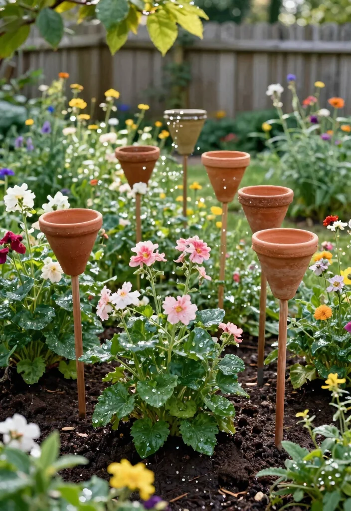 11 Genius Self Watering Planter Ideas Lazy Gardening 4. Clay Pot Watering Stakes 0