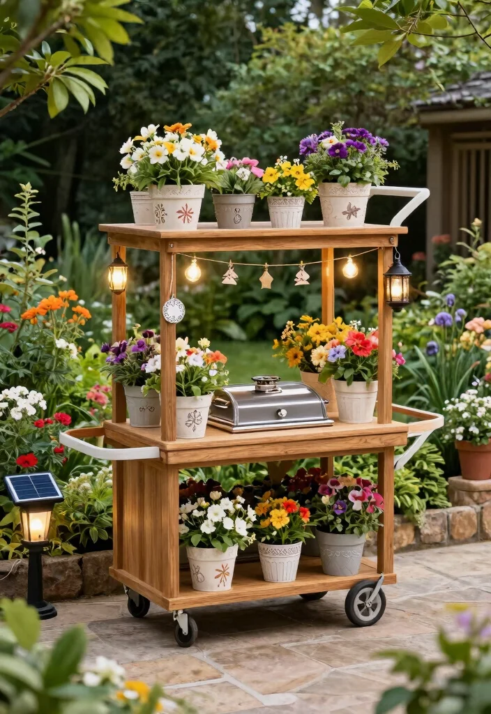 11 Handy Rolling Grill Cart Ideas Move Anywhere 2. Multi Functional Garden Decor 0