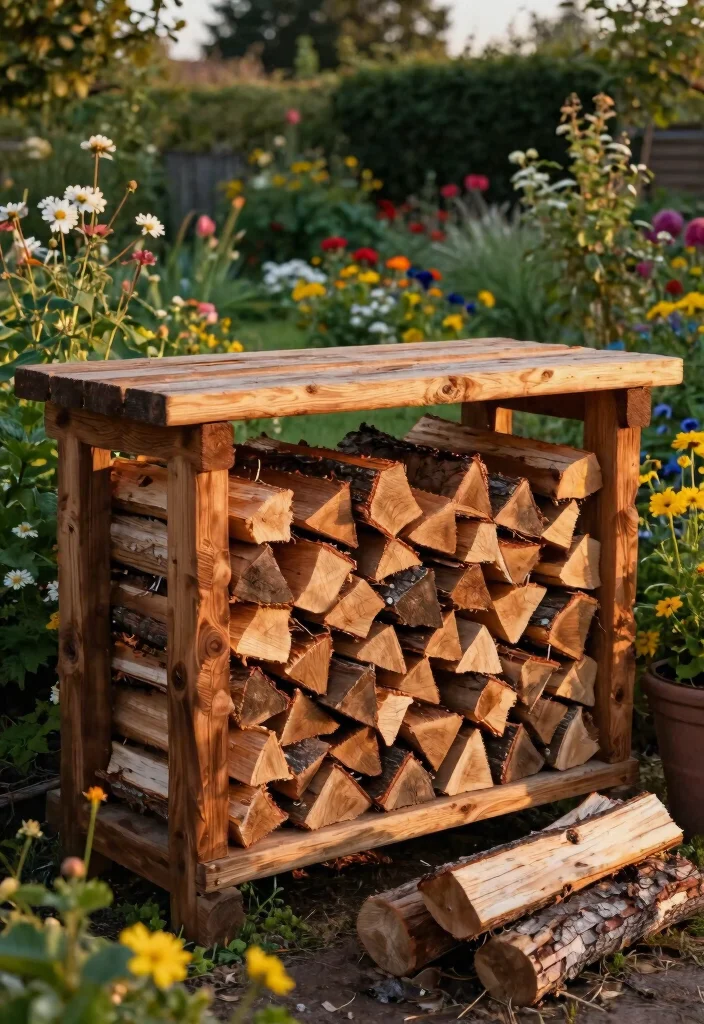 11 Heavy Duty Outdoor Storage Box Ideas Hide Clutter 1. Rustic Wooden Log Rack 0