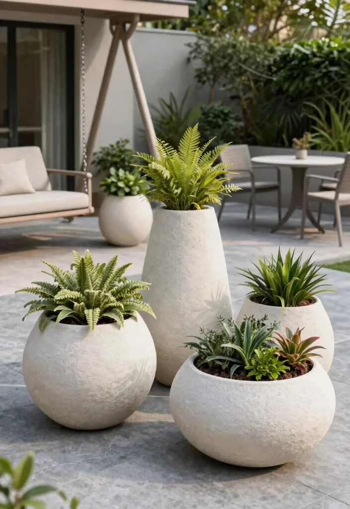 11 Lightweight Fiberglass Planter Ideas for a Modern Patio 1 11 Lightweight Fiberglass Planter Ideas for a Modern Patio 1. Sculptural Elegance 0