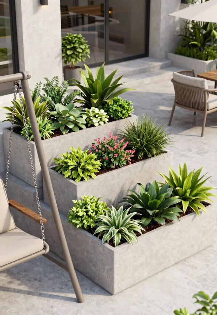 11 Lightweight Fiberglass Planter Ideas for a Modern Patio 9 11 Lightweight Fiberglass Planter Ideas for a Modern Patio 9. Multi Level Planters 0