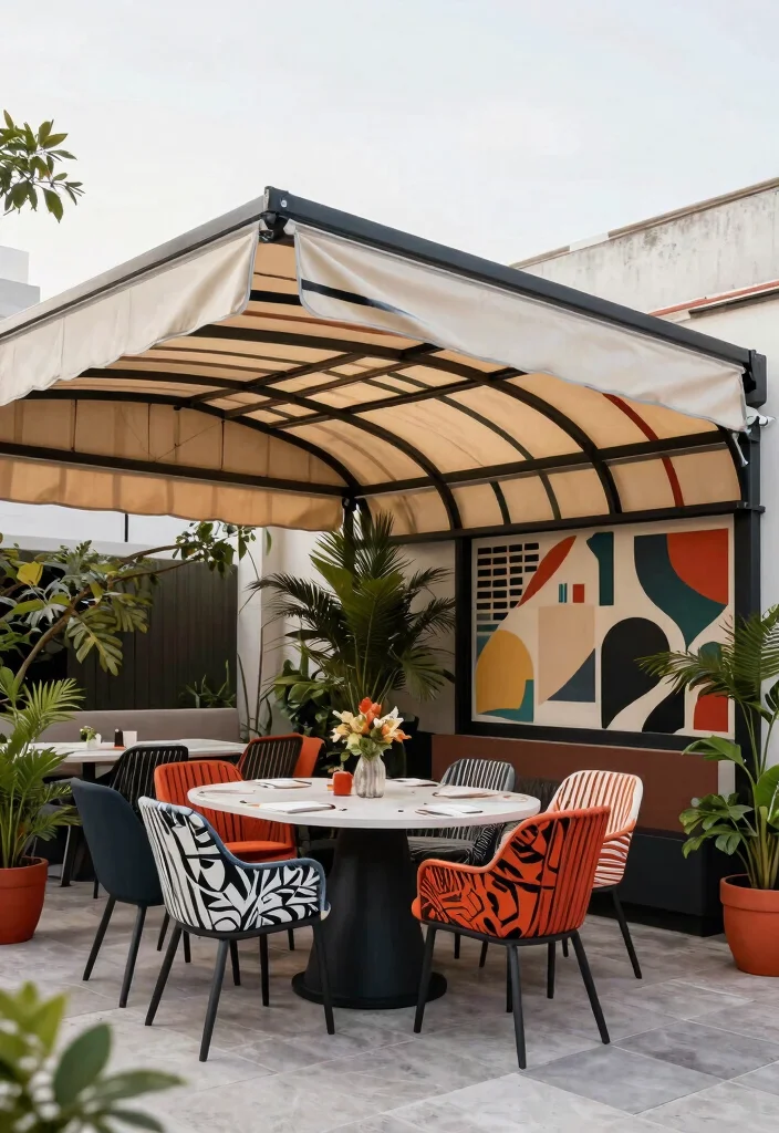 11 Modern Awning Ideas for a Stylish Patio with Retractable Pergolas 11 11 Modern Awning Ideas for a Stylish Patio with Retractable Pergolas 11. Unique Shapes Curved and Geometric Awnings 0