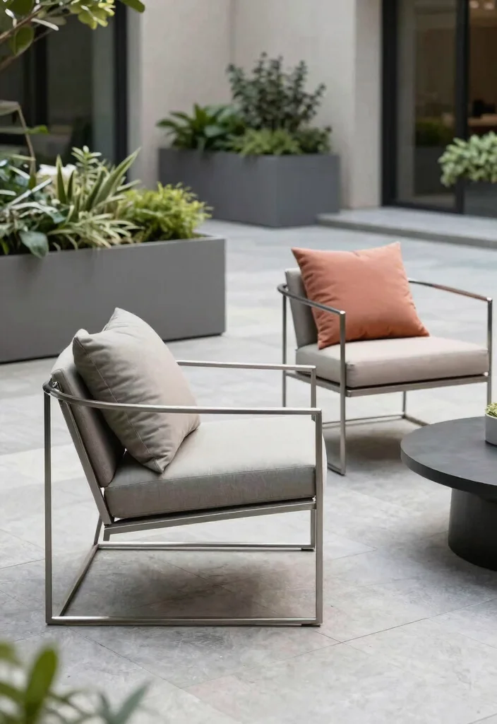 11 Modern Outdoor Armchair Design Ideas Lounge Style 3. Minimalist Steel Frames 0