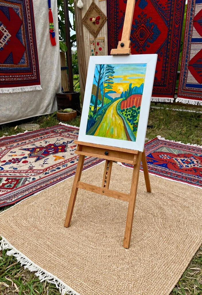 11 Natural Outdoor Jute Rug Patio Ideas Boho Vibe 11. Creative Art Display 0