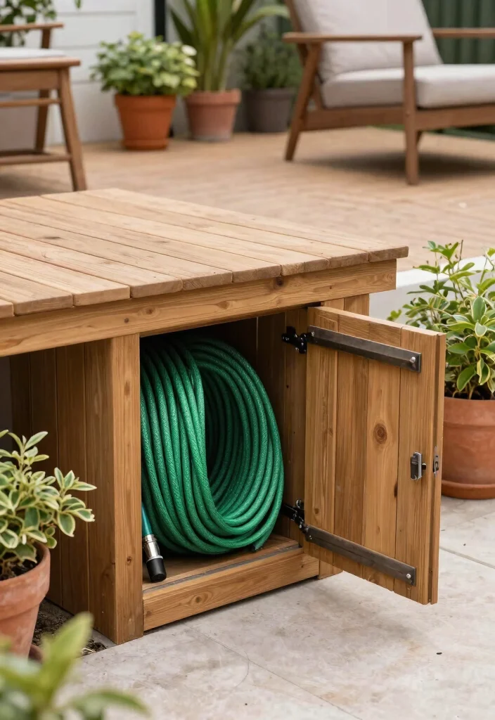 11 Smart Hose Box Ideas to Hide Ugly Pipes DIY 10. Hidden Hose Under Deck 0