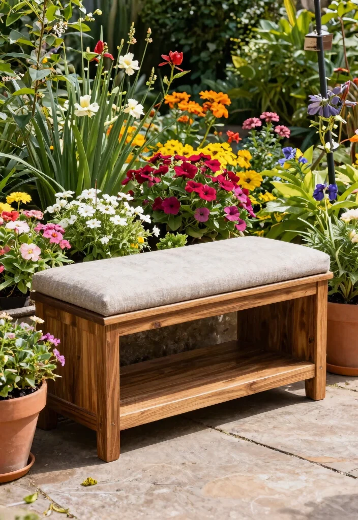 11 Smart Outdoor Trash Can Ideas to Hide the Mess 2. Decorative Storage Benches 0