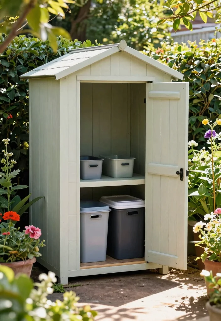 11 Smart Outdoor Trash Can Ideas to Hide the Mess 4. Garden Shed Trash Receptacle 0