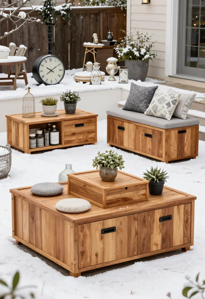 11 Smart Patio Furniture Cover Ideas for Winter Protection 4. Stylish Storage Solutions 0
