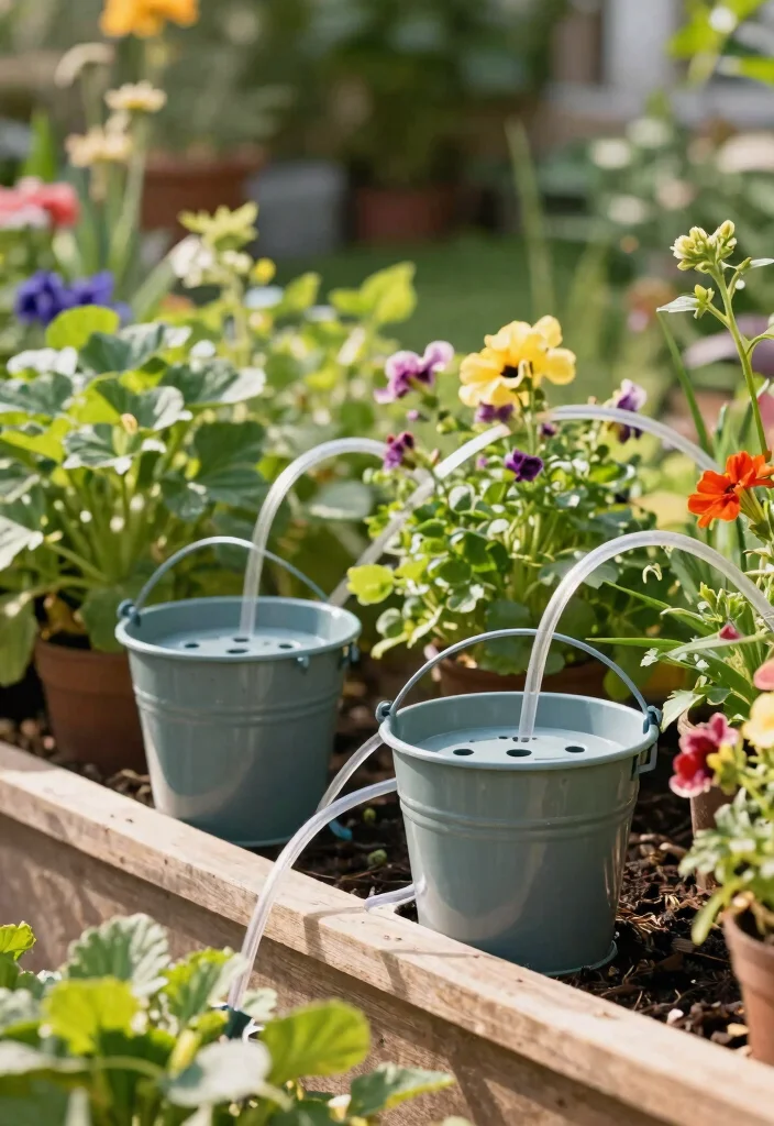 11 Smart Watering Garden Ideas for Drip Irrigation Setup 7. Bucket Drip System 0