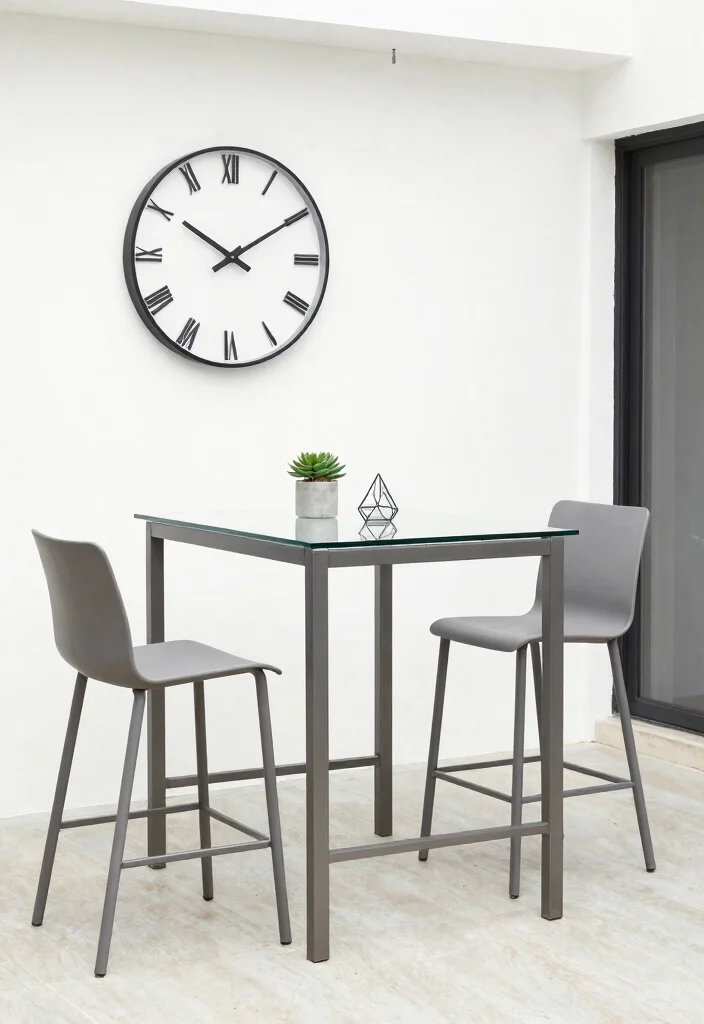 11 Stylish High Top Patio Dining Set Designs 2. Minimalist Modern Elegance 0