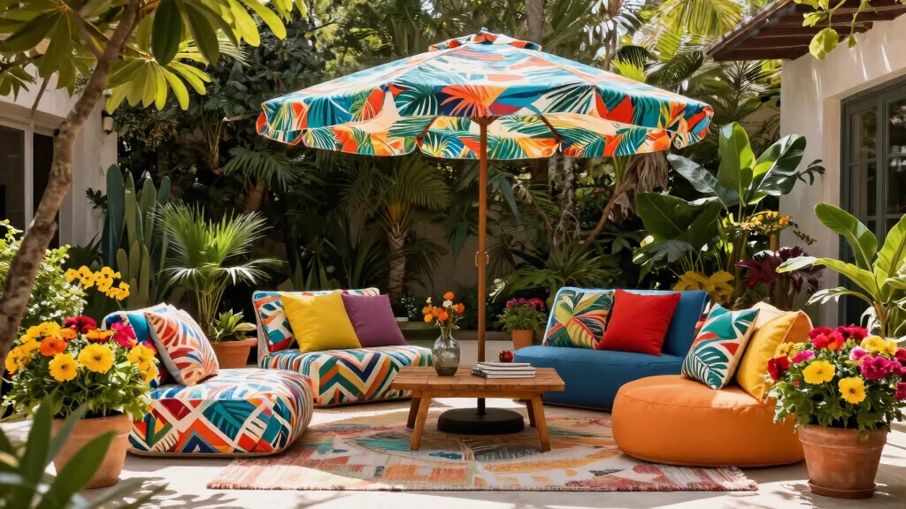 11 Stylish Offset Umbrella Patio Ideas for Lounge Chairs