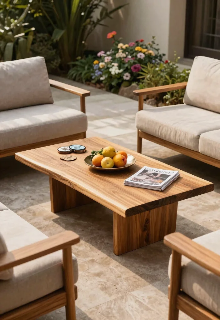 11 Timeless Teak Patio Furniture Ideas Built to Last 5. Unique Teak Coffee Tables for Style and Function 0