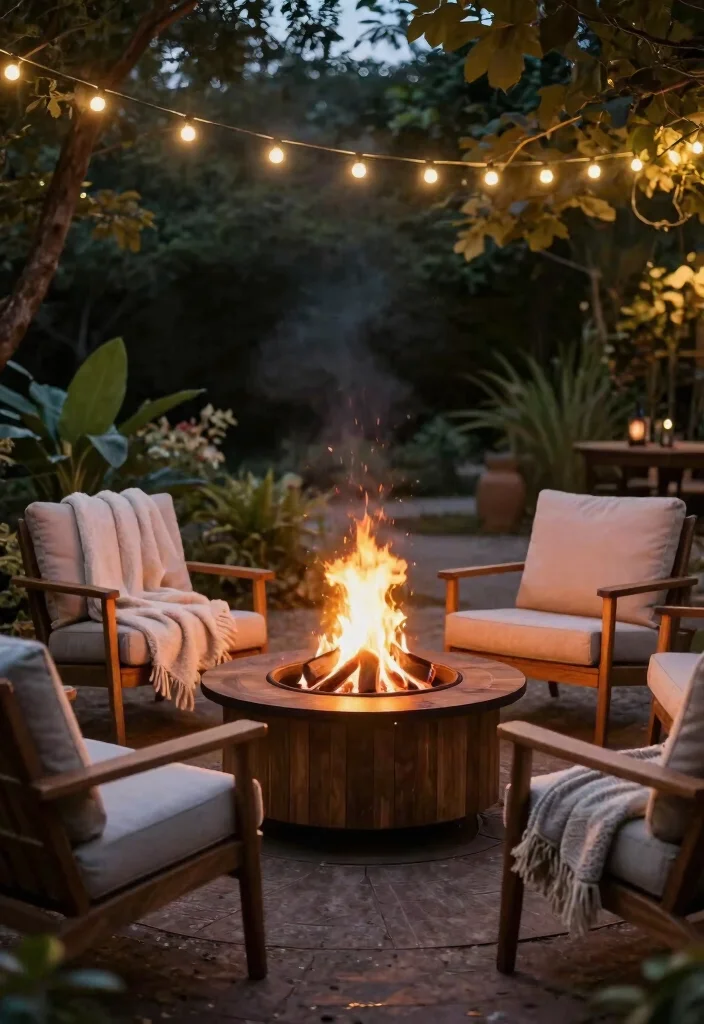 11 Timeless Teak Patio Furniture Ideas Built to Last 8. Cozy Teak Fire Pit Seating 0