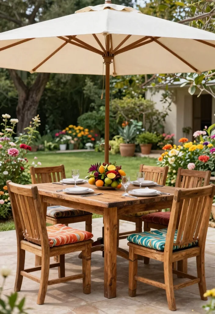 11 Timeless Teak Patio Furniture Ideas Built to Last 9. Rustic Teak Dining Sets for Outdoor Meals 0