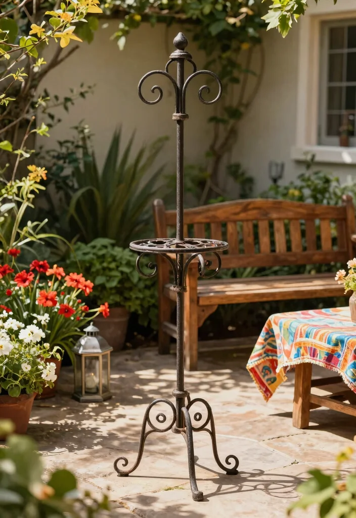 11 Vintage Antique Umbrella Stand Collection Ideas for Your Outdoor Space 1 11 Vintage Antique Umbrella Stand Collection Ideas for Your Outdoor Space 1. The Classic Wrought Iron Stand 0