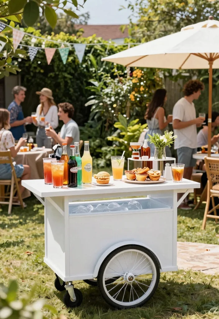 13 Awesome Weber Kettle Grill Cart Ideas DIY Builds 12. Outdoor Beverage Cart 0