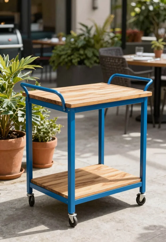 13 Awesome Weber Kettle Grill Cart Ideas DIY Builds 2. Metal and Wood Hybrid 0