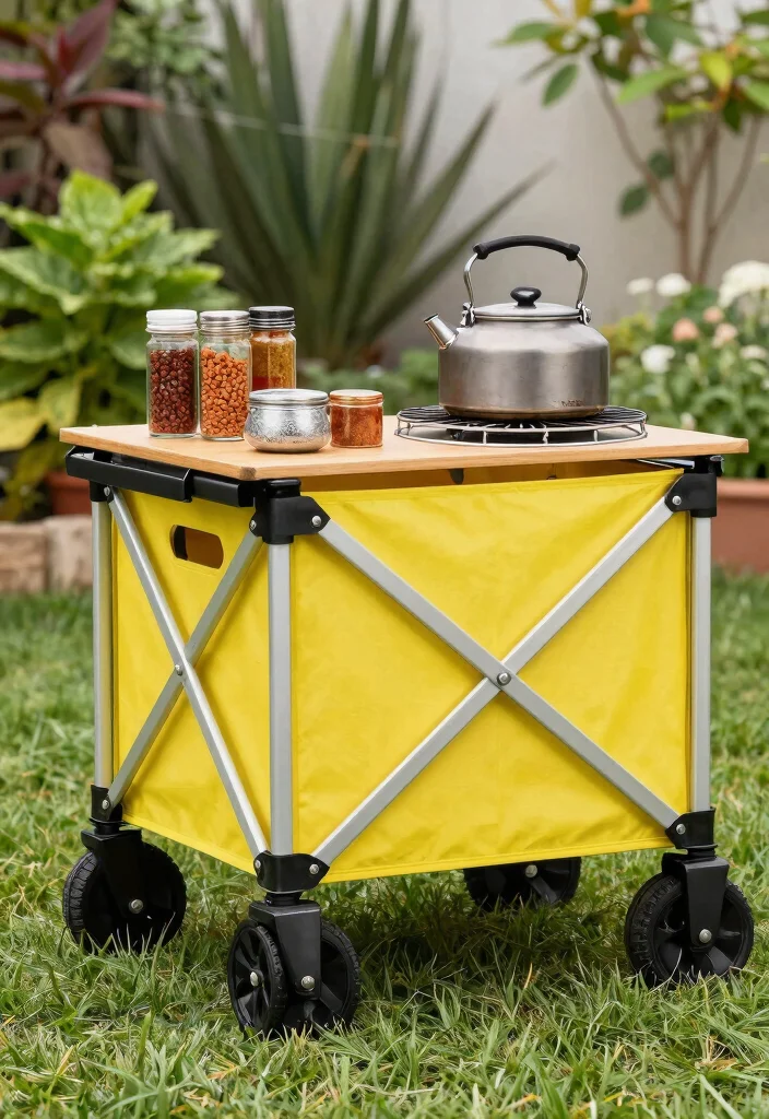13 Awesome Weber Kettle Grill Cart Ideas DIY Builds 3. Collapsible and Portable 0